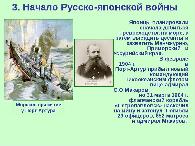 Начало русско-японской войны.