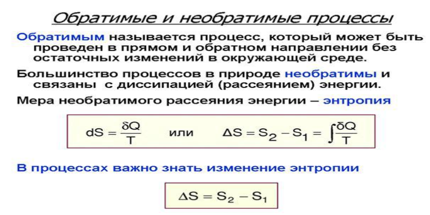 Обратимые и необратимые процессы.