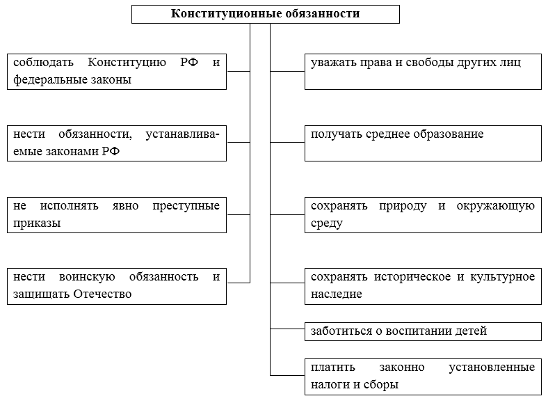 Основные конституционные обязанности человека и гражданина
