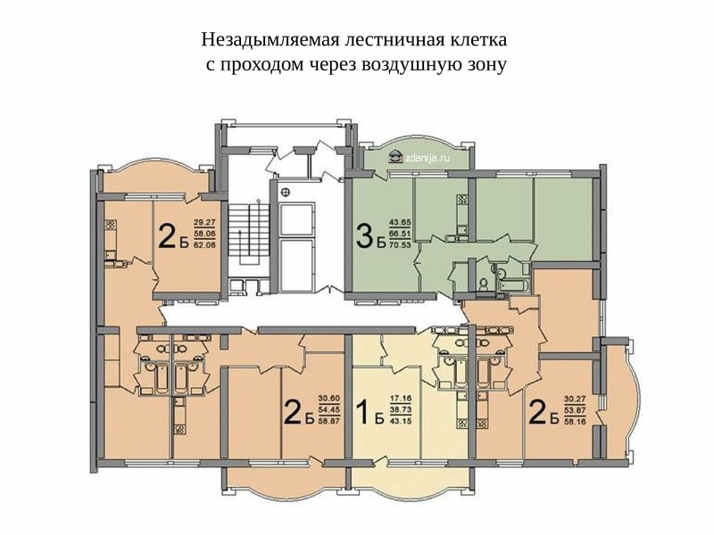Незадымляемая лестница на плане здания.