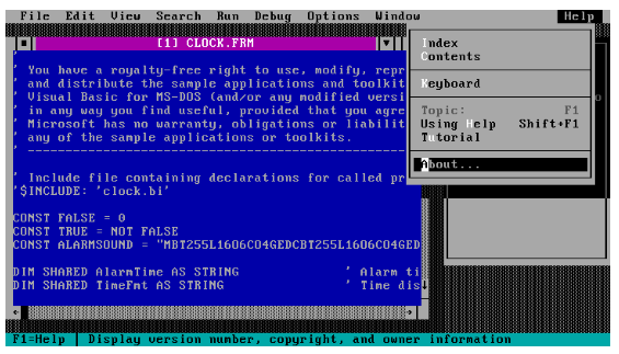 Visual Basic для операционной системы MS-DOS.